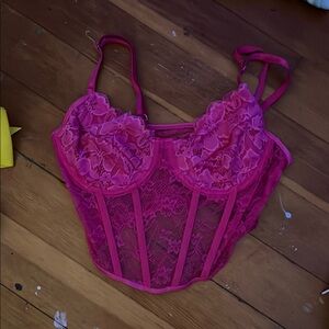 Lace Bustier in Pink